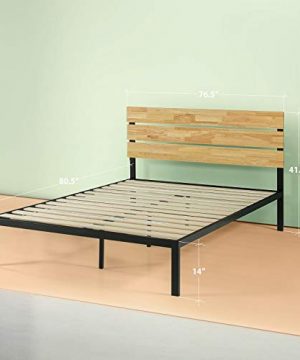 Zinus Paul Metal And Wood Platform Bed With Wood Slat Support King 0 0 300x360
