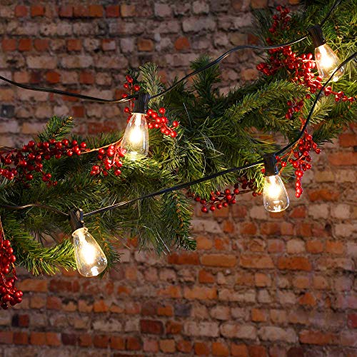 SUNSGNE 25Ft Outdoor String Lights with 27 Edison Bulbs (2 Spare), Waterproof Connectable ST35 String Light for Backyard Porch Balcony Party Decoration, E12 Socket Base, Black Wire - Image 8