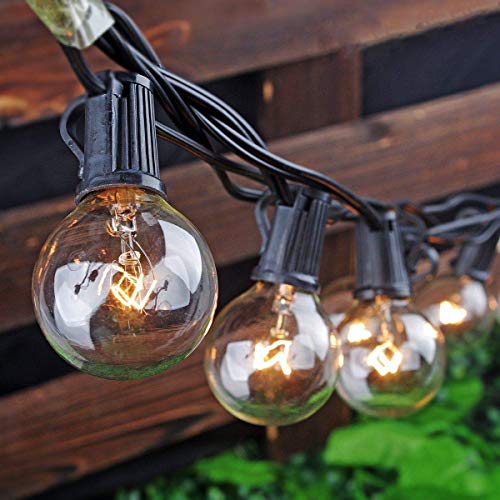 Afirst Outdoor String Lights 25Ft With 25 Edison Bulbs Vintage Hanging String Lights For Porch Market Backyard Patio Party Wedding Gazebo Lighting Black 0