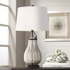 Arian Modern Farmhouse Table Lamp Oil Rubbed Bronze Fluted Mercury Glass White Drum Shade For Living Room Bedroom Bedside Nightstand Office Family Franklin Iron Works 0 100x100