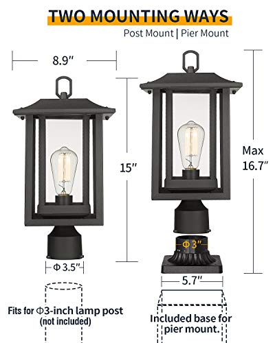 Beionxii Outdoor Post Light Fixture, Outdoor Post Lamps Large