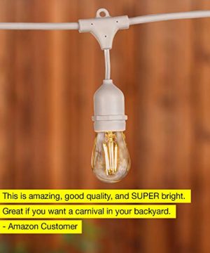 Brightech Ambience Pro White Waterproof LED Outdoor String Lights Hanging 2W Vintage Edison Bulbs 48 Ft Cafe Lights Create Bistro Ambience In Your Gazebo Back Yard 0 2 300x360