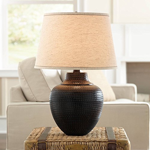 Brighton Rustic Table Lamp Hammered, Rustic Farmhouse Lamps For Living Room