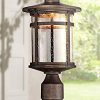 Callaway Mission Post Light Fixture LED Bronze 15 12 Seeded Glass For Deck Garden Yard Franklin Iron Works 0 100x100