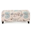 Christopher Knight Home Breanna Fabric Storage Ottoman White And Blue Floral 0 100x100