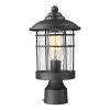 Emliviar 1 Light Outdoor Post Light Exterior Post Lantern In Black Finish With Seeded Glass 1803CW2 P 0 100x100