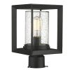 Emliviar Post Lights Outdoor Fixture 1 Light Lamp Post Lantern Black Finish Seeded Glass 2083P BK 0 100x100