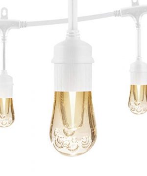Enbrighten Vintage LED Cafe String Lights White 24 Foot Length 12 Impact Resistant Lifetime Bulbs Premium Shatterproof Weatherproof IndoorOutdoor Commercial Grade UL Listed 35646 0 300x360