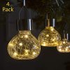 GIGALUMI Solar Hanging Lights Outdoor Christmas Yard Decoration 4 Pcs Solar Powered LED Garden Lights For Lawn Patio Yard Warm White 0 100x100