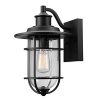 Globe Electric 44094 Turner 1 Light IndoorOutdoor Wall Sconce Black With Seeded Glass Shade 0 100x100