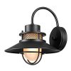 Globe Electric Liam 1 Light Outdoor Wall Sconce Matte Black Frosted White Glass Shade 44233 0 100x100