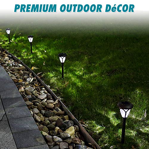 HECARIM Solar Lights Outdoor 10 Pack Solar Pathway Lights Solar Powered Garden Lights Waterproof LED Solar Landscape Lights For Walkway Pathway Lawn Yard And Driveway 0 2