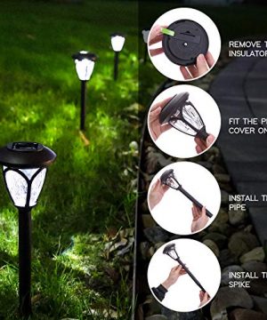 HECARIM Solar Lights Outdoor 10 Pack Solar Pathway Lights Solar Powered Garden Lights Waterproof LED Solar Landscape Lights For Walkway Pathway Lawn Yard And Driveway 0 3 300x360