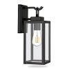 Hykolity Outdoor Wall Lantern LED Bulb Included Matte Black Wall Sconce Light Fixtures Architectural Fixture With Clear Glass Shade ETL List For Entryway Porch Doorway 0 100x100