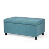 Joveco Storage Ottoman Fabric Button Tufted Rectangular Teal Footrest Bench Toy Chests Storage Room Organizer CadetBlue 0 100x100