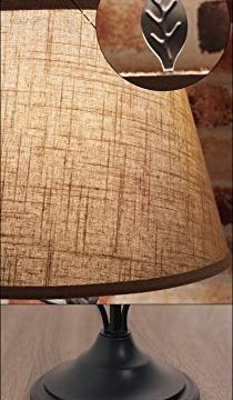 Kira Home Ambrose 31 Traditional Rustic Table Lamp Beige Fabric Shade Leaf Detailed Body 7W LED Bulb Energy Efficient Eco Friendly Matte Black Finish 0 2 210x360