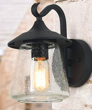 LOG BARN Outdoor Wall LightFarmhouse Exterior Lantern In Black With Seeded Glass For Porch Barn A03356 1 Light Light 0 300x360