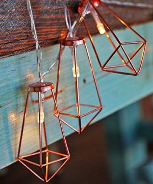 LuxLumi Diamonds Are Forever Rose String Lights Gold Wire Caged Soft White 20 LED For Rustic Bedroom Nursery Dorm Home Dcor Teen Kids Baby Bridal Shower 4th Of July Pack Of 2 0 300x360