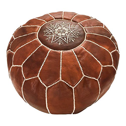 Genuine Goatskin Leather Includes Stuffing Instructions Round & Large Ottoman Pouf Unstuffed Marrakesh Gallery Moroccan Pouf Hassock & Ottoman Footstool Bohemian Living Room Decor
