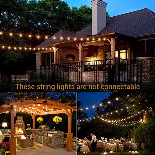 Novtech G40 LED Outdoor String Lights, 58Ft UL Approval IP65 Waterproof ...