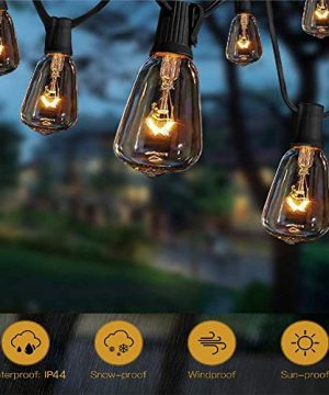 ST38 10Ft String Lights With 11 Clear Edison Light Bulbs UL Listed E12 Base For Party Porch Backyard Patio Black Wire 0 300x360