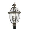 Sea Gull Lighting 8239 71 Lancaster Three Light Outdoor Post Lantern With Clear Curved Beveled Glass Panels Antique Bronze Finish 0 100x100