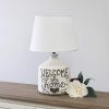 Simple Designs LT1066 HME Welcome Home Ceramic Farmhouse Table Lamp 0 100x100