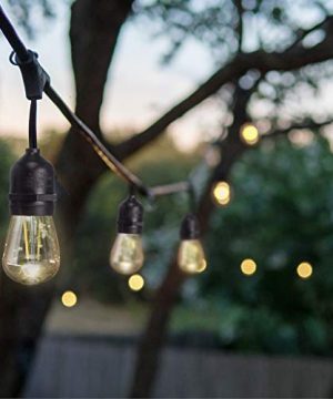 Sterno Home 48 Ft Vintage Style Waterproof Outdoor LED String Lights Hanging Edison Bulbs On Black Rubberized Cord For Backyard Weddings Patio Porch And More 0 4 300x360