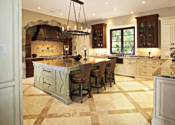 Traditional Kitchen With Large Island by Marble of the World