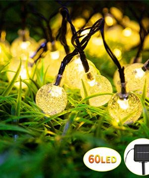 Vindany Outdoor Solar String Lights 60 LED Decorative Fairy Lights String Light Solar Crystal Globe Waterproof Party Lights For Christmas Garden Wedding 0 300x360