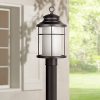 Warburton Outdoor Post Light Fixture LED Black 16 12 Lantern Frosted Glass For Exterior House Garden Yard Patio Deck Driveway John Timberland 0 100x100