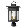 Zeyu 2 Light Outdoor Post Lantern Lamp 17 Inches Exterior Post Light Fixtures In Black And Gold Finish With Seeded Glass 20072P2 0 100x100