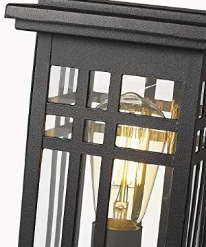 Zeyu Exterior Post Light Outdoor Pole Lantern Pillar Light Fixture With Clear Glass Shade And Black Finish 20068 P BK 0 0 300x360