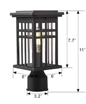 Zeyu Exterior Post Light Outdoor Pole Lantern Pillar Light Fixture With Clear Glass Shade And Black Finish 20068 P BK 0 5 300x360