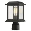 Zeyu Outdoor Post Light 12 Inch Exterior Post Lighting Fixture Pole Lantern Clear Glass Shade And Black Finish 0409 P BK 0 100x100
