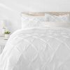 AmazonBasics Pinch Pleat Comforter Bedding Set King Bright White 0 100x100
