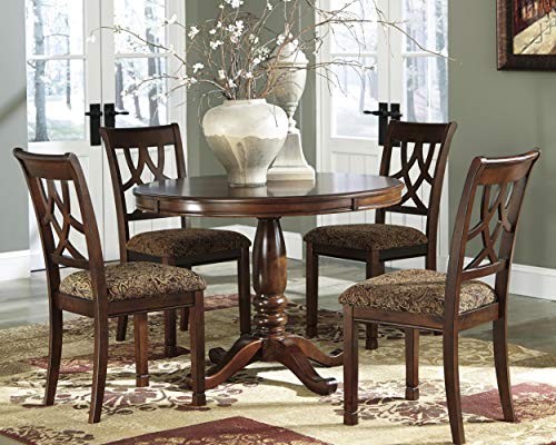 Ashley Furniture Signature Design Leahlyn Dining Upholstered Side Chair Pierced Splat Back Set Of 2 Medium Brown 0 2