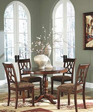 Ashley Furniture Signature Design Leahlyn Dining Upholstered Side Chair Pierced Splat Back Set Of 2 Medium Brown 0 3 300x360