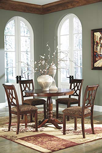 Ashley Furniture Signature Design Leahlyn Dining Upholstered Side Chair Pierced Splat Back Set Of 2 Medium Brown 0 3