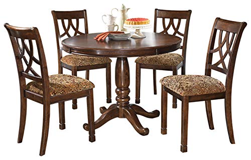 Ashley Furniture Signature Design Leahlyn Dining Upholstered Side Chair Pierced Splat Back Set Of 2 Medium Brown 0 4