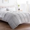 Brookside Striped Chambray Comforter Set Includes 2 Pillow Shams Reversible Down Alternative Hypoallergenic All Season Box Stitched Design Oversized Queen Coastal Gray 0 100x100