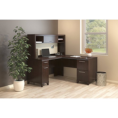 Bush Business Furniture Enterprise 60W X 60D L Desk With Hutch In Mocha Cherry 0 0