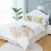 Uozzi Bedding Luxury Plush Shaggy Flannel 3 PC Twin Duvet Cover Set (1 Cream White Faux Fur 
