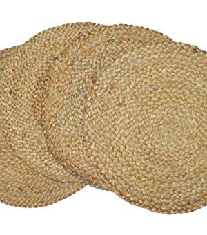 Chardin Home Round Woven Jute Braided PLACEMAT Set Of 4 Size 15 Round Color Natural Jute 15 Round 0 300x340
