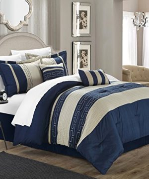 Chic Home Carlton 6 Piece Comforter Set Queen Size Blue 0 300x360