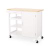Christopher Knight Home Frances Contemporary Kitchen Cart With Wheels Natural White 0 100x100