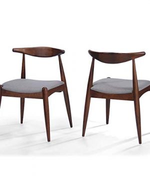 Christopher Knight Home Francie Fabric With Walnut Finish Dining Chairs 2 Pcs Set Dark Beige Walnut 0 300x360