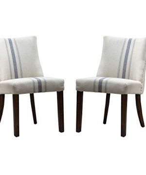 Christopher Knight Home Harman Dining Chair Blue Stripe On Linen 0 300x360