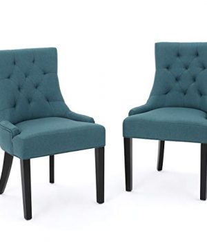 Christopher Knight Home Hayden Fabric Dining Chairs 2 Pcs Set Dark Teal 0 300x360