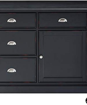 Crosley Furniture Lacey Kitchen Cart Distressed Black 0 0 300x360